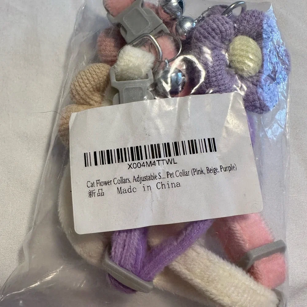 Plush Flower Cat Collars- 3 pck